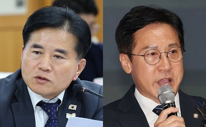 왼쪽부터 이병진&middot;신영대 더불어민주당 의원. 각각 공직선거법 위반 혐의로 기소된 두 사람은 8일자로 대법원 확정판결에 의해 당선무효형이 확정돼 의원직을 상실했다. [사진=연합뉴스]