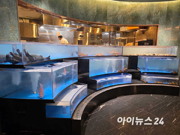 조용기 한화푸드테크 대표가 21일 기자간담회에서 더 플라자 다이닝을 소개하고 있다. [사진=구서윤 기자]