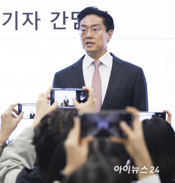 전인석 삼천당제약 대표가 6일 오후 서울 서초구 삼천당제약 본사에서 열린 기자간담회에서 발언하고 있다. [사진=곽영래 기자]