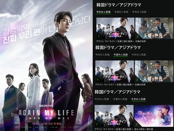 '어게인 마이 라이프'가 일본 OTT에서 방영되고 있다. [사진=삼화네트웍스 ]
