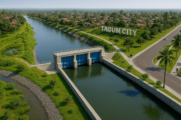 따굼 홍수조절사업 조감도 [사진=HJ중공업]