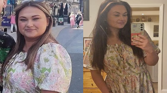 배달 음식에 의존하던 식습관을 바꾼 뒤 체중과 건강 상태가 동시에 개선된 사례가 알려졌다. 사진은 살 빼기 전 휘틀리 로이드(왼쪽)과 살 뺀 후 모습. [사진=슬리밍월드]