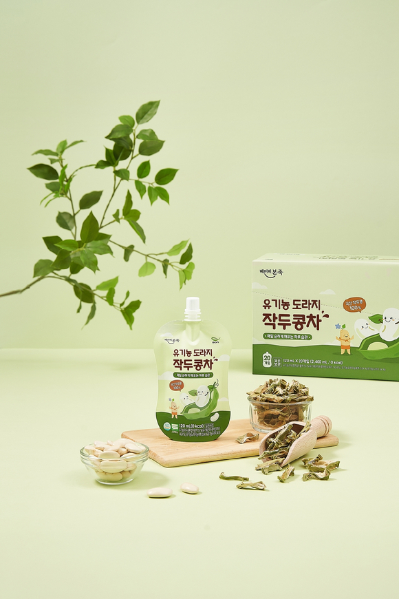 국산 유기농 원료를 활용한 베이비본죽의 신제품 어린이용 '유기농 도라지 작두콩차'. [사진=본그룹]