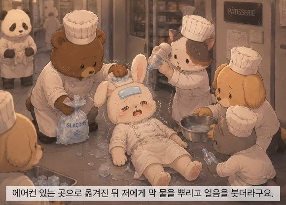 프랑스 파리의 한 주방에서 일하던 한국인 제과사가 최고 49도에 달하는 폭염 속에서 근무하다 열사병으로 쓰러져 응급실로 이송된 사연이 공개됐다. 사진은 해당 유튜버가 올린 참고용 이미지. [사진=유튜브 @렉산 lexan]