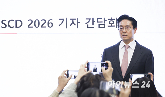 전인석 삼천당제약 대표가 6일 오후 서울 서초구 삼천당제약 본사에서 열린 기자간담회에서 발언하고 있다. [사진=곽영래 기자]