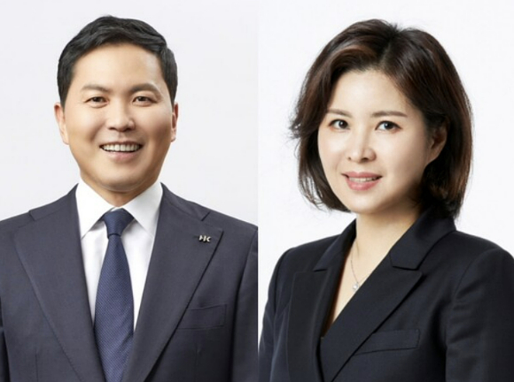 콜마그룹 창업주 윤동한 회장의 장남 윤상현 콜마홀딩스 부회장(왼쪽), 장녀 윤여원 콜마비앤에이치 대표.