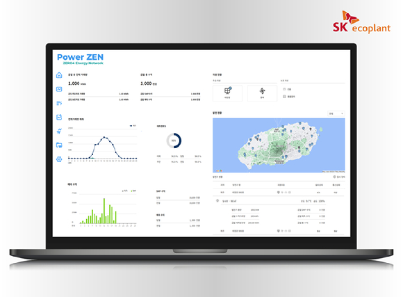 SK에코플랜트가 지난해 런칭한 가상발전소(VPP) 서비스 플랫폼 파워젠(Power Zen) 예시화면. [사진=SK에코플랜트]