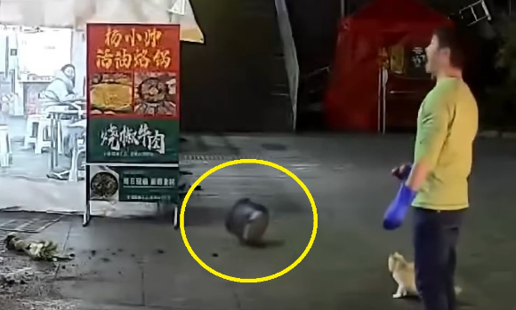 석모씨가 길고양이에게 밥을 주기 위해 이동하고 있었다. [사진=도우인]