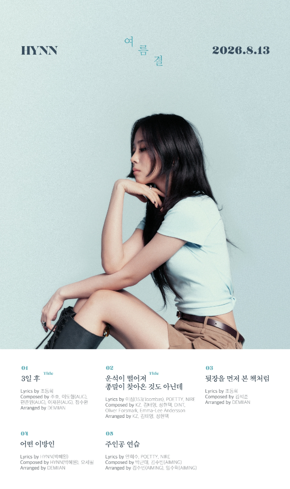 HYNN(박혜원) 신보 트랙리스트 [사진=뉴오더엔터테인먼트]