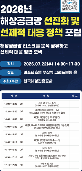 포럼 포스터 [사진=한국해양진흥공사]