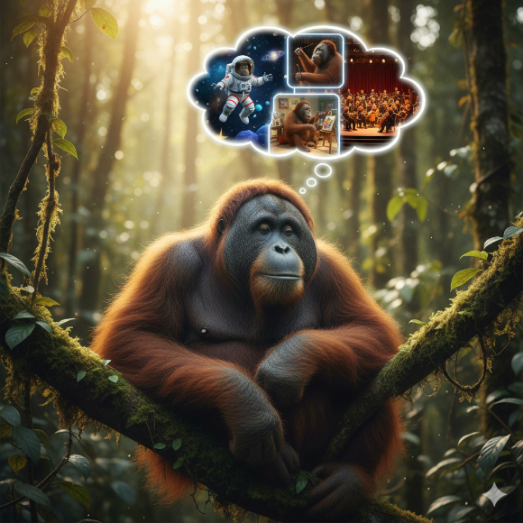 유인원도 인간처럼 상상한다는 연구결과가 나왔다. [사진=GEMINI]