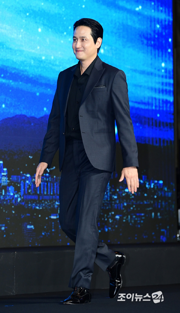 배우 박해준이 2일 오전 서울 종로구 포시즌스 호텔에서 진행된 디즈니 플러스 오리지널 시리즈 '북극성' 제작발표회에 참석하고 있다. [사진=정소희 기자]