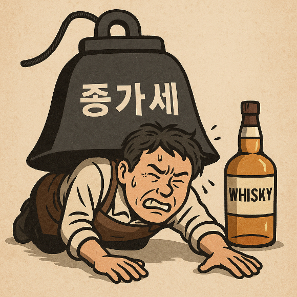 '종가세'로 인한 세금 폭탄으로 국내 위스키, 와인 등의 경쟁력이 떨어지고 있다는 지적이 나온다. [사진=챗GPT]