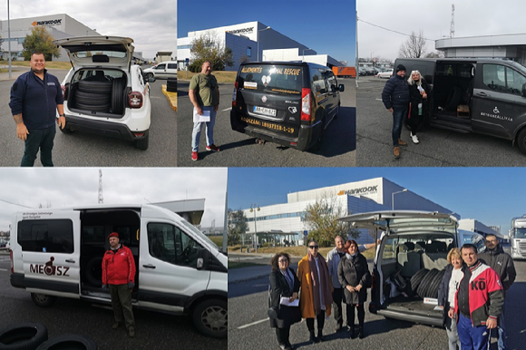 한국타이어 헝가리공장 타이어 기부 프로그램. [사진=한국앤컴퍼니그룹]