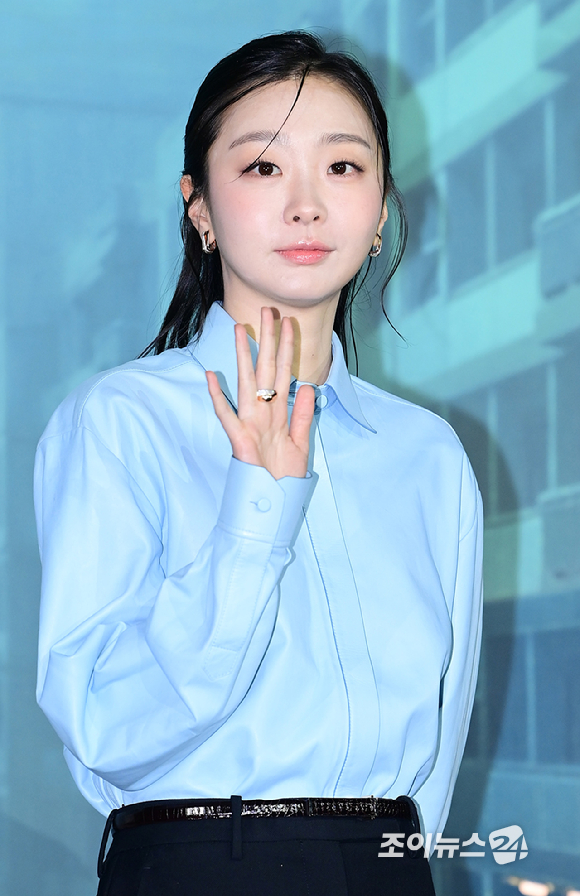 배우 김다미가 16일 오전 서울 CGV 용산아이파크몰에서 열린 넷플릭스 영화 '대홍수'(감독 김병우) 제작보고회에 참석하고 있다. [사진=정소희 기자]