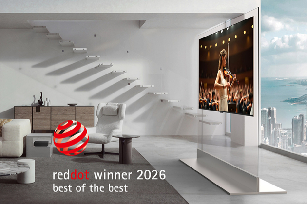 LG전자의 무선 월페이퍼 TV인 올레드 에보 W6가 레드닷 디자인 어워드 2026에서 '최고상(Best of the Best)'을 받았다. [사진=LG전자]