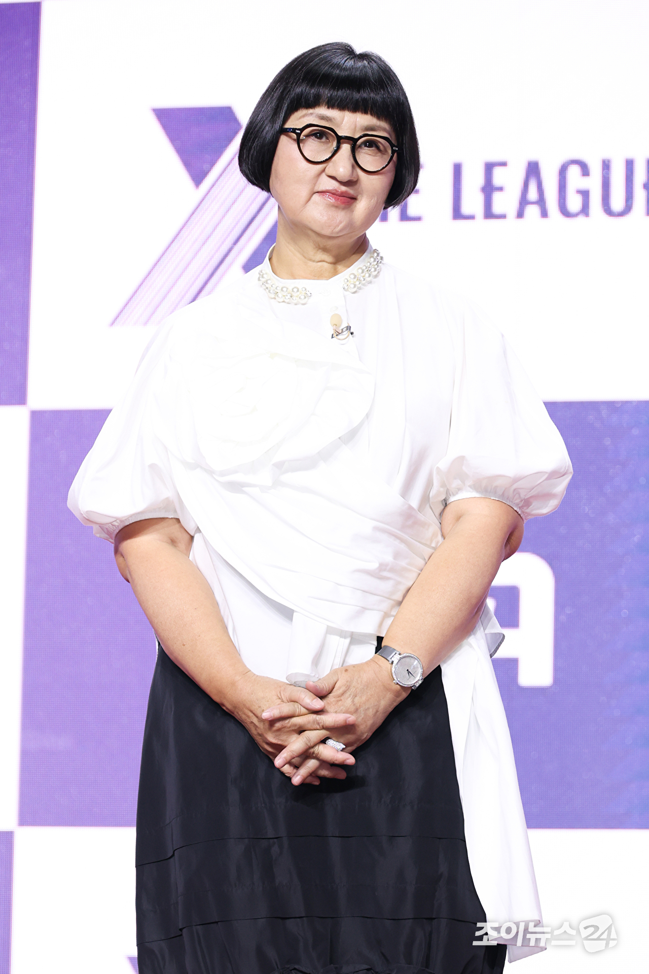 기업인 노희영이 30일 오전 서울 마포구 상암동 큐브컨벤션센터에서 진행된 ENA 신규 예능프로그램 '엑스 더 리그(X THE LEAGUE)' 제작발표회에 참석해 포즈를 취하고 있다. [사진=문수지 기자]