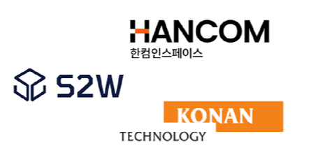 한컴인스페이스·S2W·코난테크놀로지 CI. [사진=각 사]