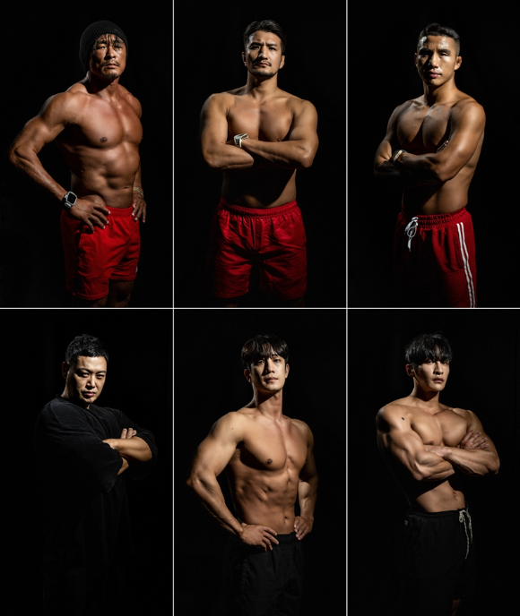 '천하제일장사' 격투팀 추성훈, 강경호, 윤창민과 머슬팀 양치승, 전욱민, 조준 [사진=채널A, 채널S]