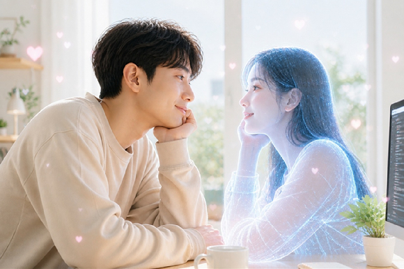 AI와 사랑에 빠진 이미지 [사진=챗GPT AI 생성 이미지]