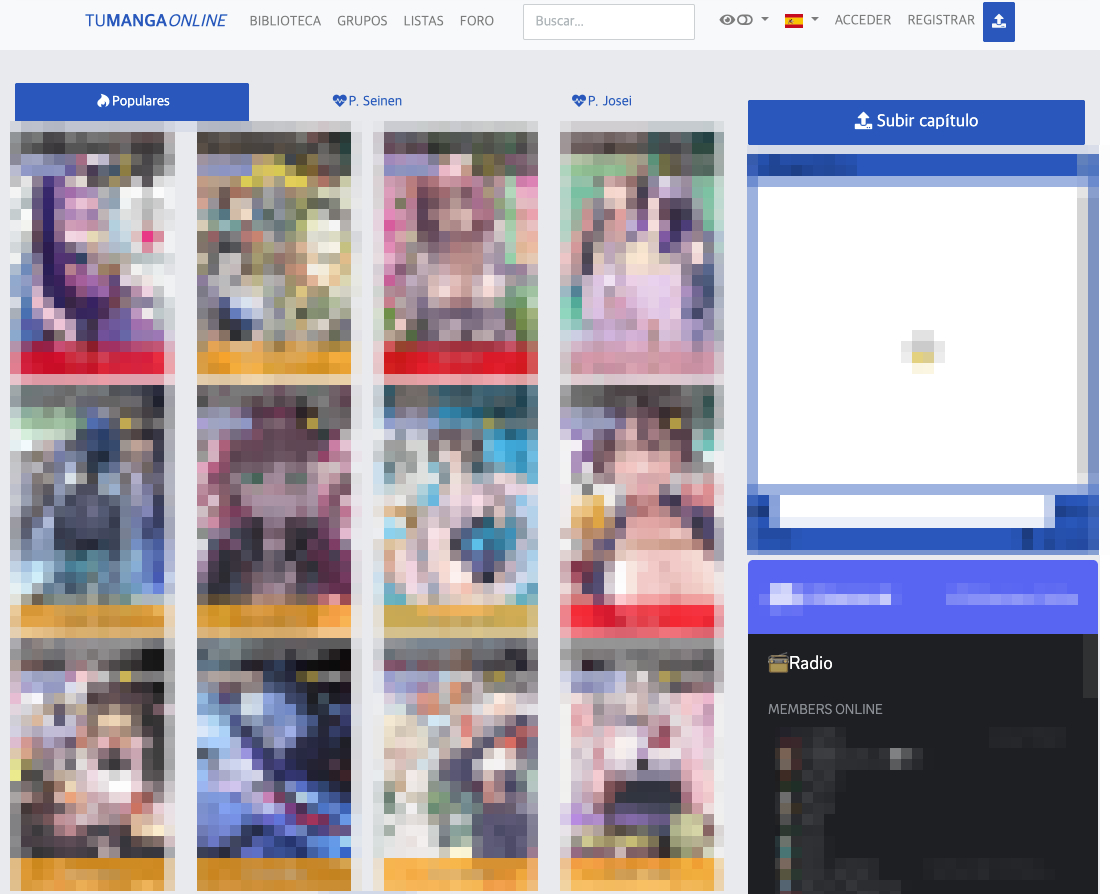 네이버웹툰, 카카오엔터테인먼트 등 국내 주요 웹툰 플랫폼사와 저작권해외진흥협회(COA)가 협력해 폐쇄한 스페인어권 대형 불법 웹툰 사이트 화면 예시 [사진=카카오엔터테인먼트]