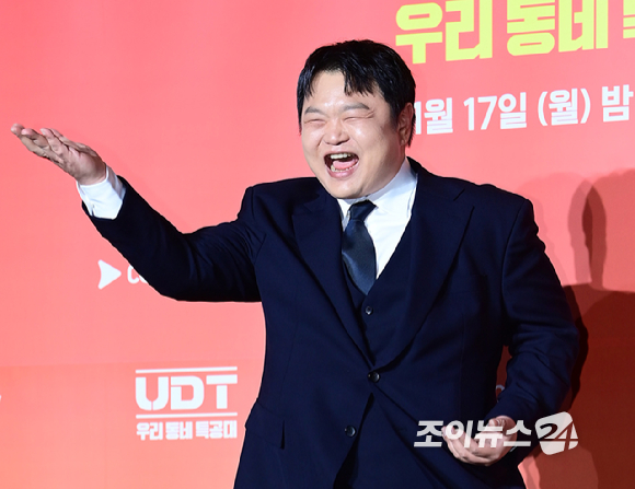 배우 고규필이 17일 오후 서울 광진구 풀만 앰버서더 서울 이스트폴에서 열린 쿠팡플레이 X 지니 TV 오리지널 시리즈 'UDT: 우리 동네 특공대' 제작발표회에 참석하고 있다. [사진=정소희 기자]
