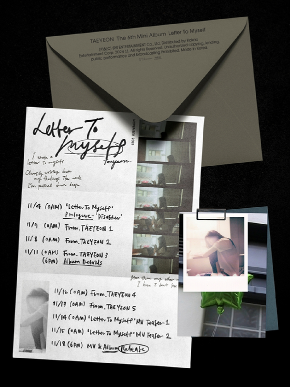 태연 미니 6집 'Letter To Myself' 스케줄 포스터 이미지 [사진=SM엔터테인먼트]