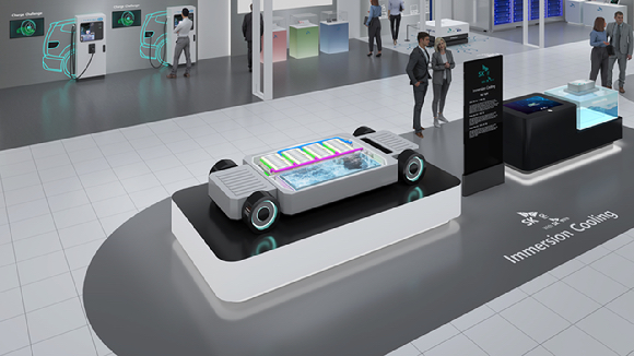 SK온 인터배터리 2026 전시관 내 CTP 통합 패키지 설루션 [사진=SK온]