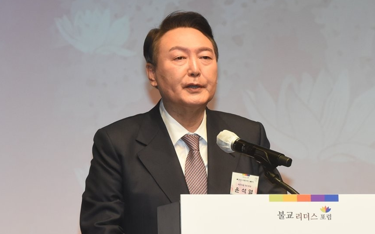 2021년 12월 14일 오전 당시 국민의힘 윤석열 대선후보가 서울 중구 프레스센터 국제회의장에서 열린 관훈클럽 초청 토론회에서 발언하고 있다. 2021.12.14 [사진=연합뉴스]