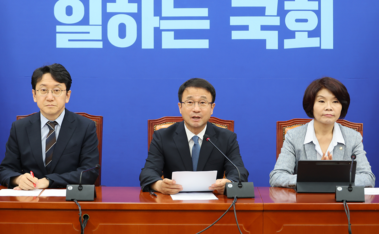 더불어민주당 한병도 대표 직무대행 겸 원내대표가 23일 국회에서 열린 정책조정회의에서 발언하고 있다. 2026.7.23 [사진=연합뉴스]