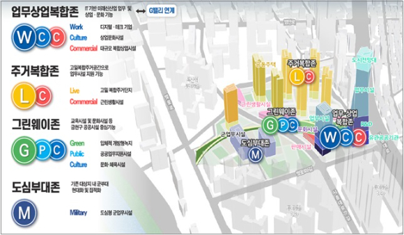 독산동 &lsquo;공군부대 부지&rsquo; 복합개발 기본계획안. [사진=금천구]
