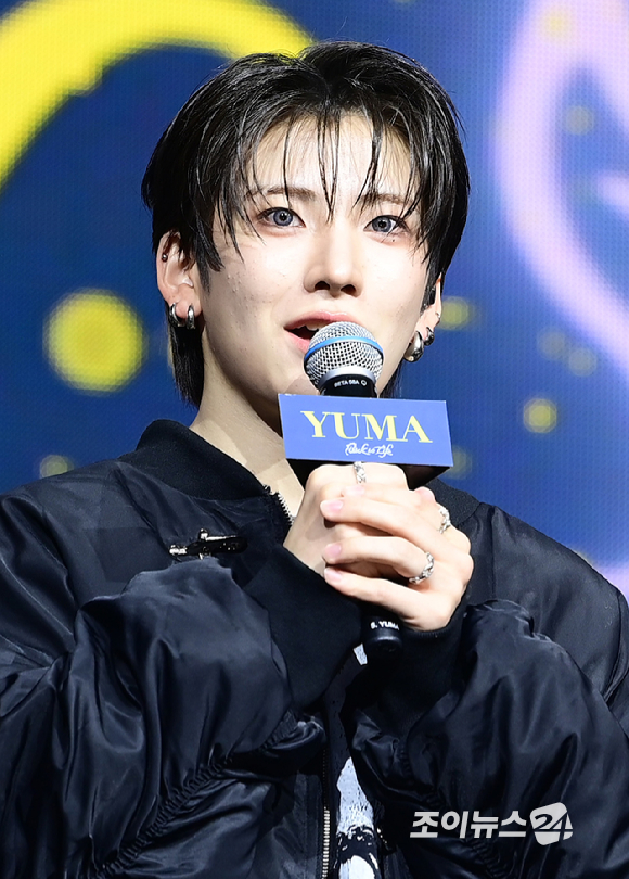 그룹 앤팀 유마가 28일 오후 서울 용산구 한남동 블루스퀘어에서 열린 &TEAM(앤팀) 한국 데뷔 앨범 미니 1집 'Back to Life'(백 투 라이프)발매 기념 쇼케이스에 참석하고 있다. [사진=정소희 기자]