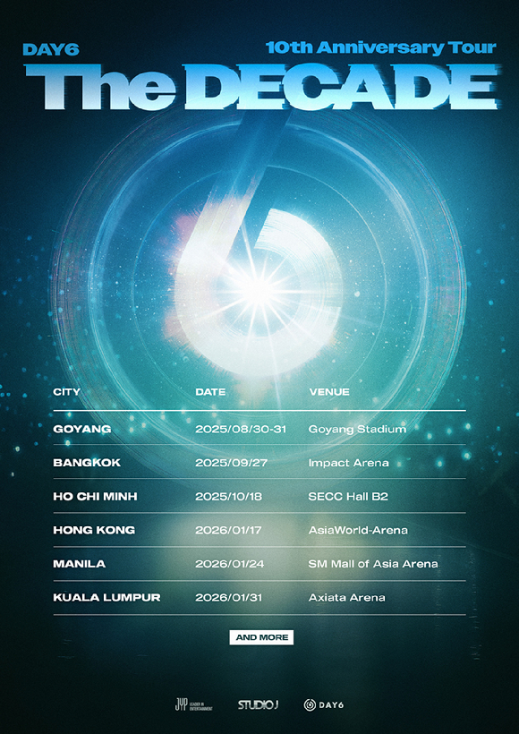 데이식스 데뷔 10주년 기념 투어 포스터 [사진=JYP엔터테인먼트]
