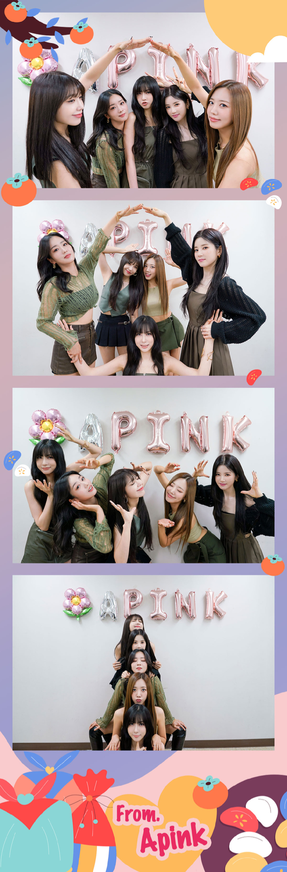 에이핑크가 추석 인사를 하고 있다. [사진=에이핑크 SNS]