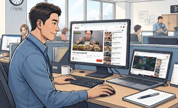 근무 시간에 유료 사주 상담을 하거나 유튜브 접속을 일삼은 한 공기업 직원이 해임됐다. 본 기사와 무관한, AI 생성 이미지. [사진=제미나이 생성 이미지]