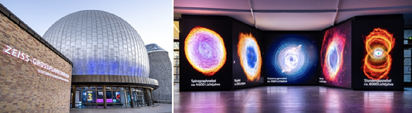 독일 베를린의 '자이스 천체투영관' 로비에 삼성전자의 LED 사이니지가 설치돼 있다. [사진=삼성전자 뉴스룸]