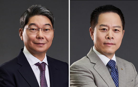 최성원 회장, 박상영 신임 대표이사. [사진=광동제약 제공]