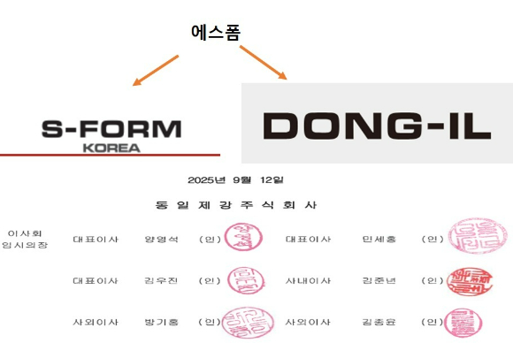 동일제강 이사회가 최대주주인 에스폼에 보유 중인 자기주식을 전량 처분하기로 했다. 자기거래 회피를 위해 임시 이사회 의장을 선임했으나, 대주주의 지배력 확대를 위해 자사주를 처분했다는 논란이 불가피하다.