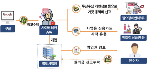 사이버레커 탈세 구조도. [사진=국세청]