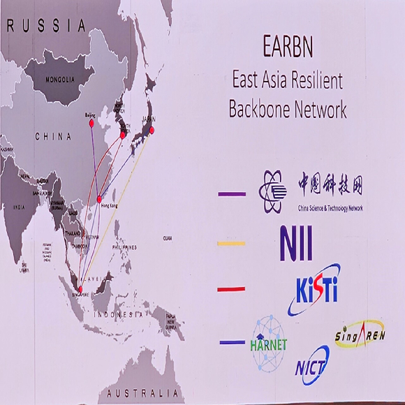 EARBN(East Asia Resilient Backbone Network Collaboration) 동아시아지역 글로벌 연구망 협의체 네트워크 구성도 [사진=KISTI]