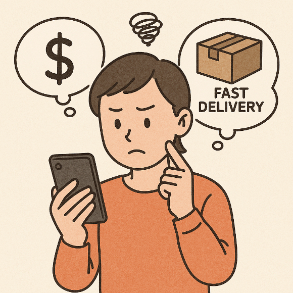 최근 퀵커머스 시장이 커지는 가운데, 배송 속도와 비용을 두고 고민하는 소비자들이 늘고 있다. 사진은 기사의 이해를 돕기 위해 챗GPT로 생성한 이미지. [사진=챗GPT]