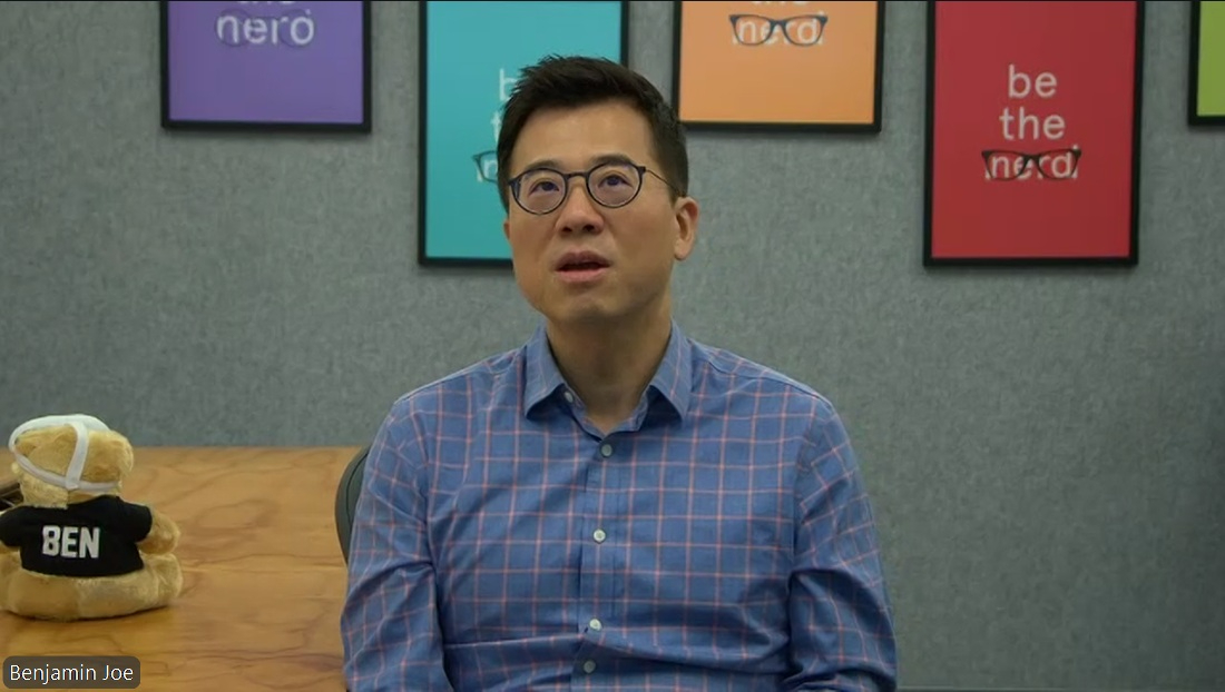 8일 온라인으로 진행된 미디어 브리핑에서 조용범 메타 아시아태평양 지역 총괄 대표(부사장)가 발표하고 있다. [사진=메타]