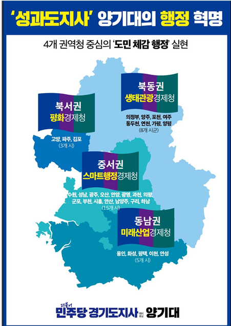 양기대 더불어민주당 경기도지사 예비후보가 17일 경기도의회에서 열린 토론회에서 경기도 4개 권역청 중심 행정 대 개혁 실행 로드맵을 발표하고 있다. [사진=양기대 예비후보]