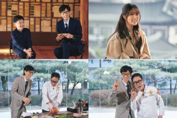 '유퀴즈 온 더 블럭'에 출연한 임성근 셰프가 유재석과 사진촬영을 하고 있다. [사진=tvN]