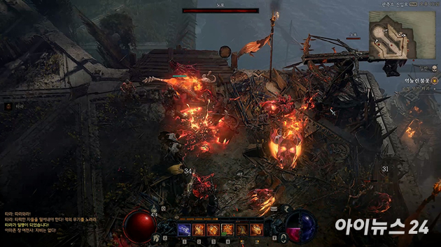 블리자드 '디아블로4: 증오의 군주' 게임 플레이 화면. [사진=박정민 기자]