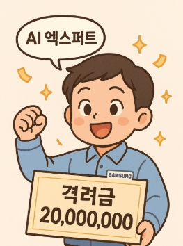 챗GPT로 'AI 엑스퍼트'로 선정돼 격려금을 받은 삼성전자 직원을 그린 그림. [사진=챗GPT]
