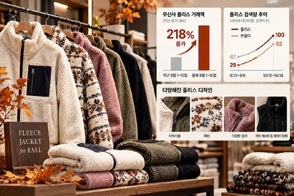 올해 가을 아우터 시장에서 플리스 수요가 증가하고 있다. [사진=ChatGPT 생성]