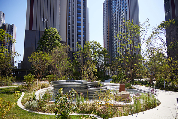 '그린바이그루브' 정원 전경. [사진=롯데건설]