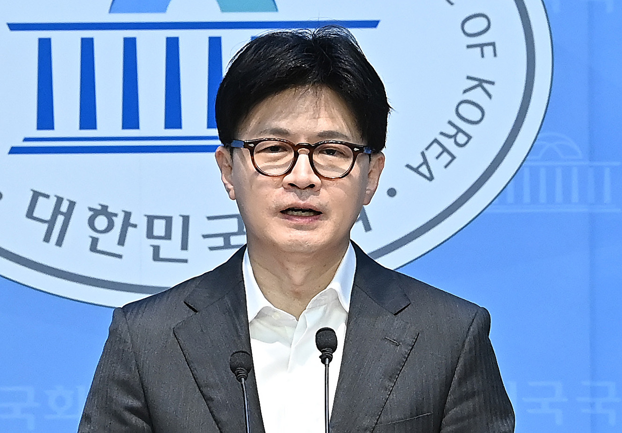 한동훈 국민의힘 경선 후보가 지난 4월 22일 오전 서울 여의도 국회 소통관에서 정책 비전 발표를 하고 있다. [사진=곽영래 기자]