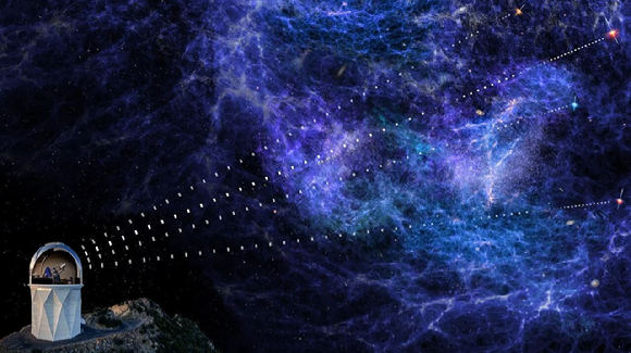 퀘이사의 빛을 활용해 관측하는 이미지 상상도. [사진=DESI]